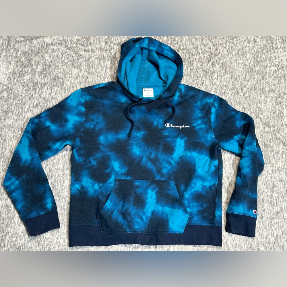 Champion Tie Dye Pullover Hoodie Size Large